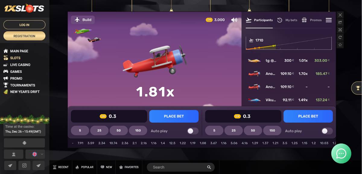  Crash game Aviatrix sur 1xSlots