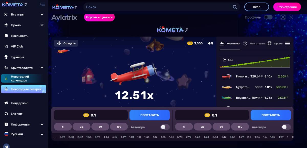 Gra online Aviatrix w Kometa Casino